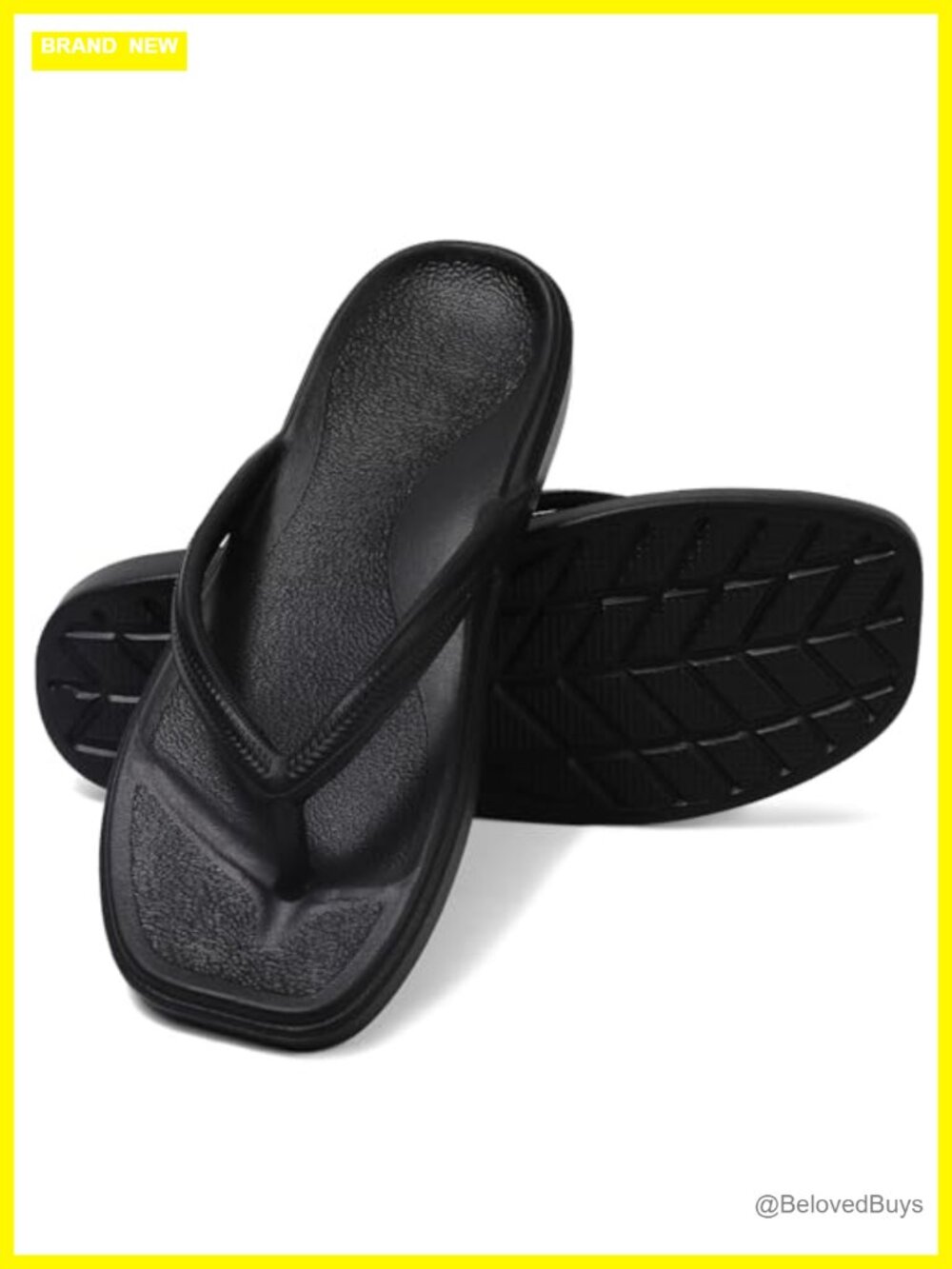 Women's Square Toe Thong Sandals with Arch Support EVA Flip Flops